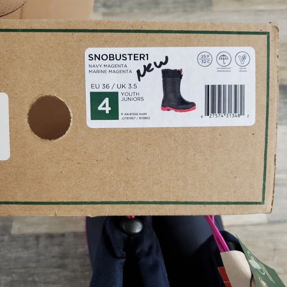 Kamik Footwear Kids Snobuster1 Insulated Snow Boot Sz 4 Toddler Little Kid NWOB